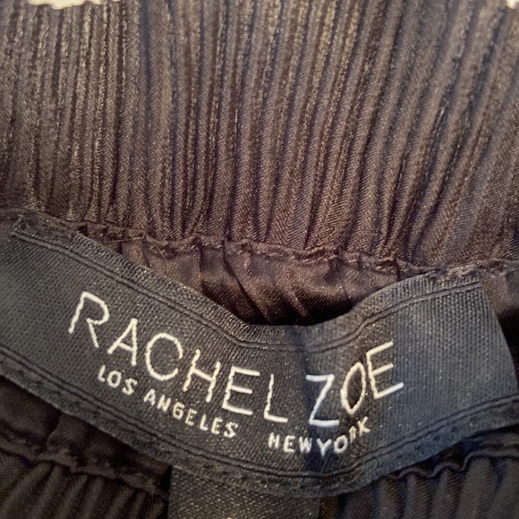 Rachel Zoe Black Pleated Maxi Skirt with tie waist lightweight size L - Picture 3 of 6